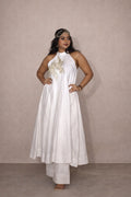 White Embellished Halter Kurta Set