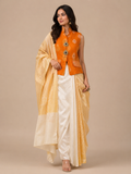 Sunlit Ivory Drape Saree set