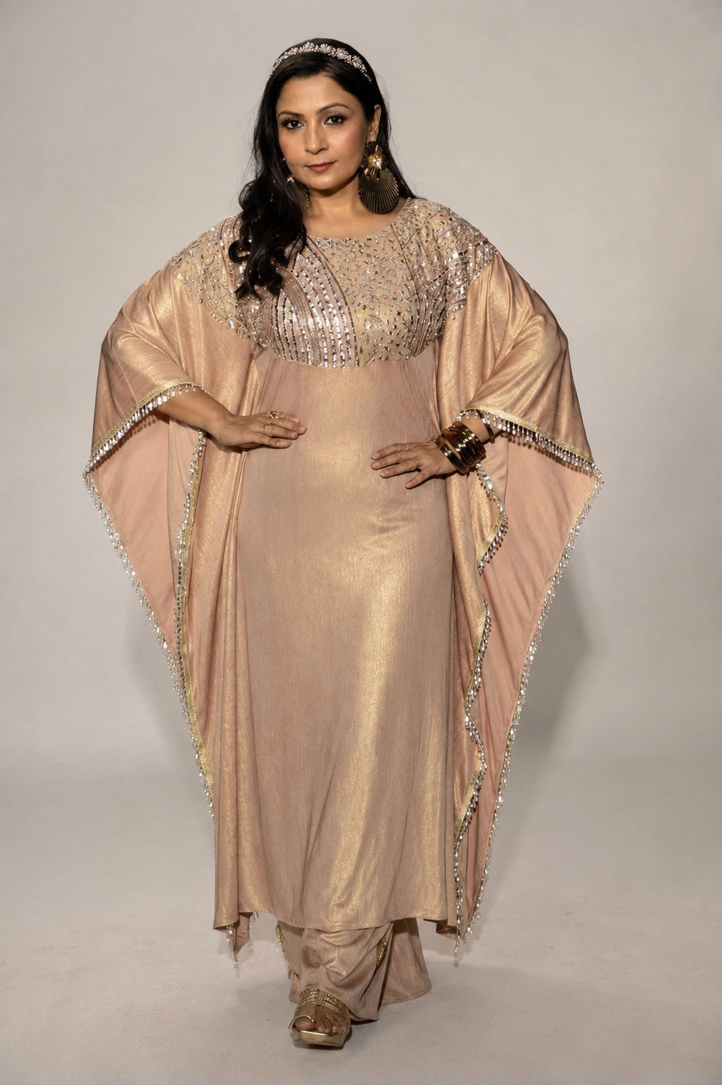 Champagne Mirror Kaftan Set