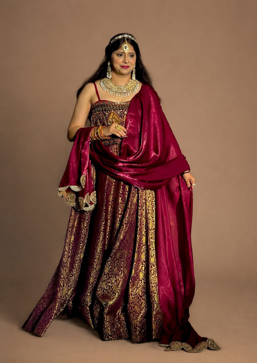 Rani Rouge Brocade lehenga set