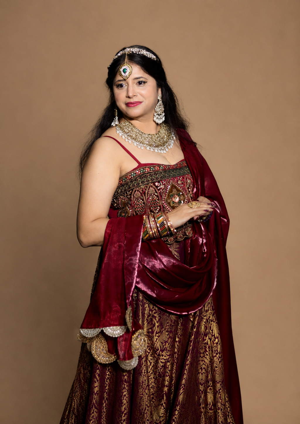 Rani Rouge Brocade lehenga set