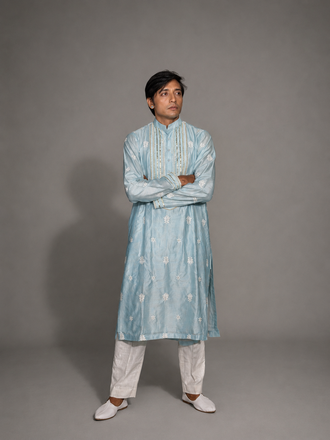 Celestial Blue heritage kurta