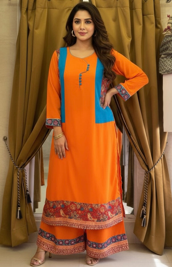 Sunset Bloom Kurta and Palazzo set